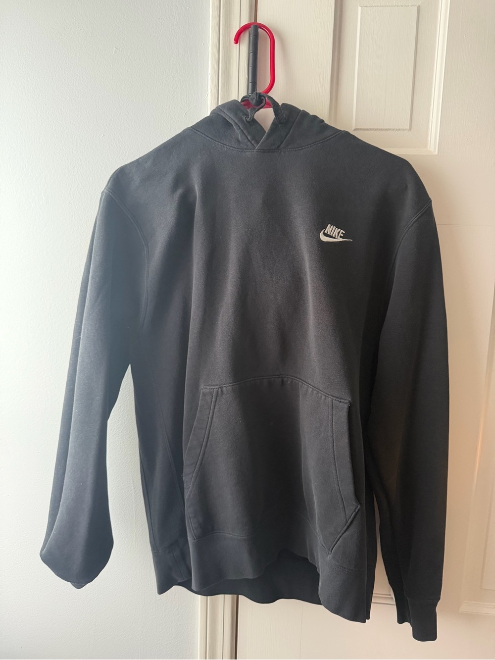 Nike Black Men's Hoodie with White Swoosh
